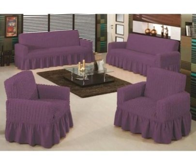 Heytgah Polyester Bürümcük-Likralı Fırfırlı Süngersiz Kapitone Giydirmeli Bej 3-3-1-1 Koltuk Örtüsü 80x120 cm