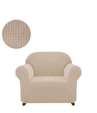 Akbu Polyester Likralı Süngersiz Giydirmeli Lastikli Kahverengi Tekli Koltuk Örtüsü 75x115 cm
