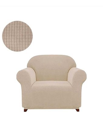 Akbu Polyester Likralı Süngersiz Giydirmeli Lastikli Kahverengi Tekli Koltuk Örtüsü 75x115 cm