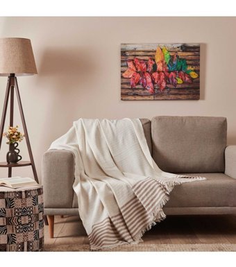 Nuvomon Pamuklu - Polyester Saçaklı Süngersiz Çizgili Siyah Tekli Koltuk Örtüsü 180x215 cm