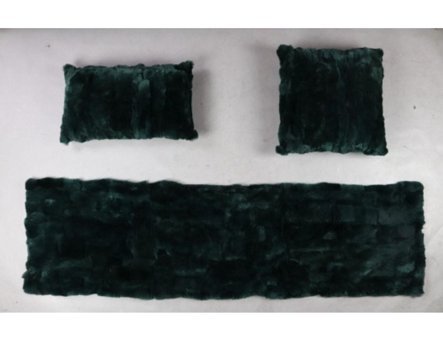 Dericibey Pamuklu Tüylü Süngersiz Yeşil Üçlü Koltuk Örtüsü 50x180 cm