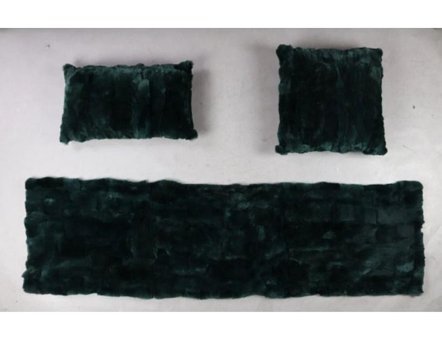 Dericibey Pamuklu Tüylü Süngersiz Yeşil Üçlü Koltuk Örtüsü 50x180 cm