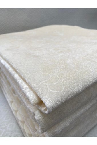 Ev Eşyan Polyester Polar Jakarlı Süngerli Beyaz Üçlü Koltuk Örtüsü 170x210 cm