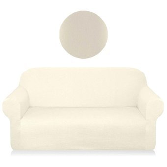 Elgeyar Polyester Likralı Jakarlı Süngersiz Armürlü Giydirmeli Bej İkili Koltuk Örtüsü 180x230 cm