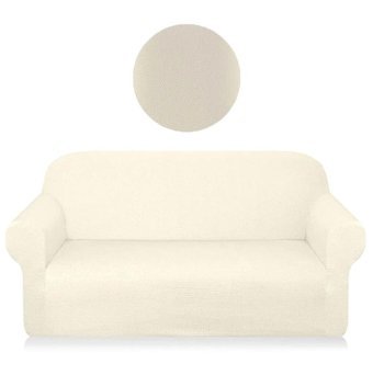 Elgeyar Polyester Likralı Jakarlı Süngersiz Armürlü Giydirmeli Bej İkili Koltuk Örtüsü 180x230 cm