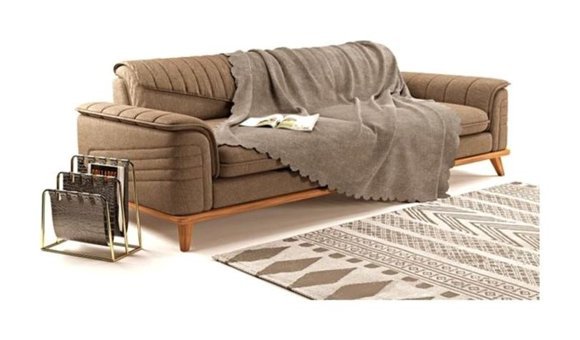 A.S.T Topdağı Tekstil Polyester Süngersiz Düz Gri Tekli Koltuk Örtüsü 180x220 cm