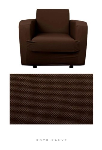 Haktanaselnaz Tekstil Pamuklu - Polyester Süngersiz Petek Desenli Giydirmeli Kahverengi Tekli Koltuk Örtüsü 80x130 cm