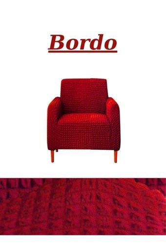 Iydgah Polyester Bürümcük Süngersiz Kapitone Giydirmeli Bordo Tekli Koltuk Örtüsü 80x120 cm