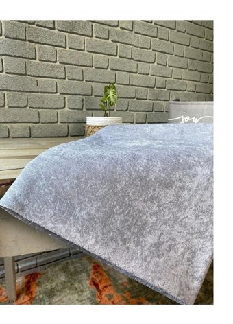 Favoriteks Kadife Polar Saçaklı Süngerli Düz Gri Tekli Koltuk Örtüsü 170x210 cm