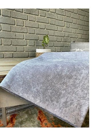Favoriteks Kadife Polar Saçaklı Süngerli Düz Gri Tekli Koltuk Örtüsü 170x210 cm