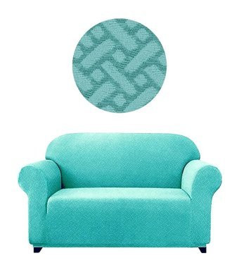 Elgeyar Polyester Likralı Jakarlı Süngersiz Armürlü Giydirmeli Yeşil İkili Koltuk Örtüsü 140x175 cm