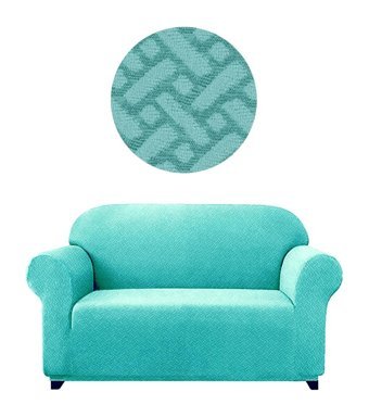 Elgeyar Polyester Likralı Jakarlı Süngersiz Armürlü Giydirmeli Yeşil İkili Koltuk Örtüsü 140x175 cm