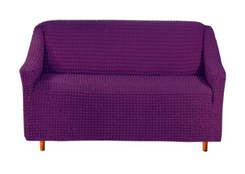 Elgeyar Polyester Bürümcük Jakarlı Süngersiz Armürlü Giydirmeli Mor İkili Koltuk Örtüsü 140x175 cm