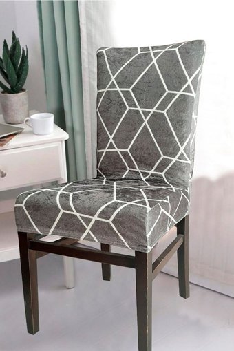 Sabire Home Kadife Likralı Jakarlı Süngerli Geometrik Desenli Giydirmeli Su Geçirmez Gri Tekli Koltuk Örtüsü 45x45 cm
