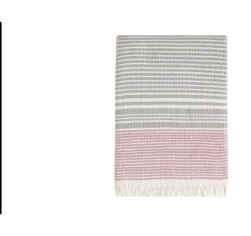 Lova Yatak Ester Pamuklu Saçaklı Süngersiz Çizgili Pembe Tekli Koltuk Örtüsü 130x170 cm