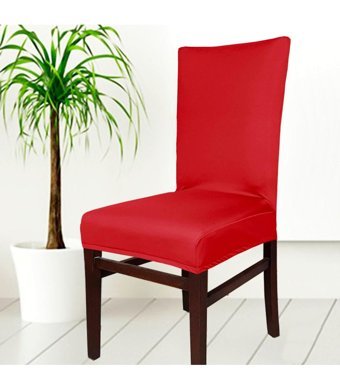 Abeltrade Polyester Süngersiz Düz Giydirmeli Lastikli Kırmızı Altılı Koltuk Örtüsü 34x48 cm