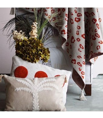 Czylife Akrilik Kanvas Püsküllü Süngersiz Armürlü Turuncu Tekli Koltuk Örtüsü 130x170 cm