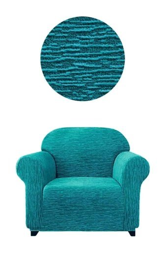 Akbu Polyester Süngersiz Giydirmeli Lastikli Turkuaz Tekli Koltuk Örtüsü 75x120 cm