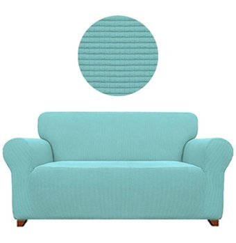 Furkanticaret Pamuklu - Polyester Süngersiz Düz Giydirmeli Turkuaz Üçlü Koltuk Örtüsü 180x230 cm