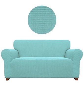 Furkanticaret Pamuklu - Polyester Süngersiz Düz Giydirmeli Turkuaz Üçlü Koltuk Örtüsü 180x230 cm