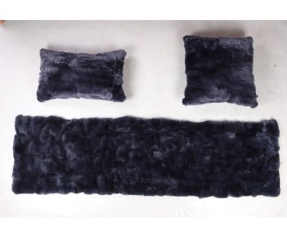 Dericibey Pamuklu Tüylü Süngersiz Lacivert Üçlü Koltuk Örtüsü 50x180 cm