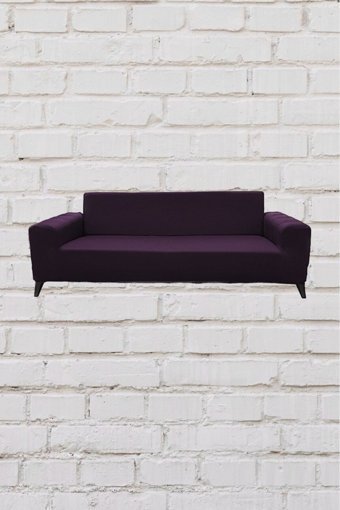 Şahane Ev Mikro Polyester Likralı Jakarlı Süngersiz Düz Giydirmeli Lastikli Fuşya İkili Koltuk Örtüsü 55x8 cm