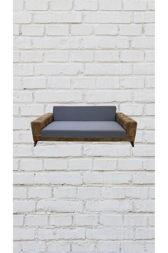 Şahane Ev Mikro Polyester Likralı Jakarlı Süngersiz Düz Giydirmeli Lastikli Gri İkili Koltuk Örtüsü 78x55 cm