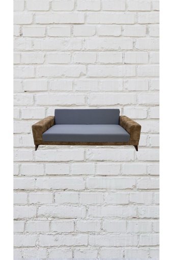 Şahane Ev Mikro Polyester Likralı Jakarlı Süngersiz Düz Giydirmeli Lastikli Gri İkili Koltuk Örtüsü 78x55 cm
