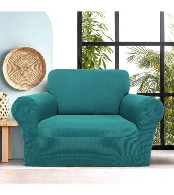 Akbu Polyester Likralı Süngersiz Giydirmeli Lastikli yeşil Tekli Koltuk Örtüsü 75x115 cm