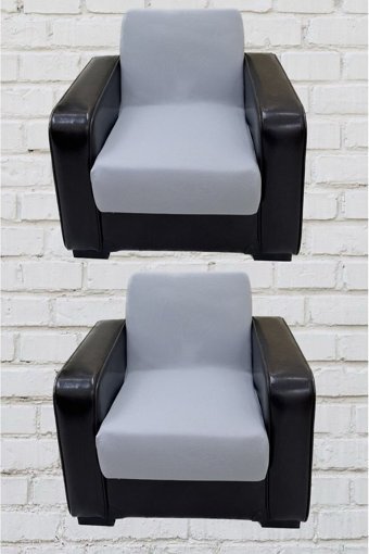 Şahane Ev Mikro Polyester Likralı Jakarlı Süngersiz Düz Giydirmeli Lastikli Gri Tekli Koltuk Örtüsü 78x55 cm