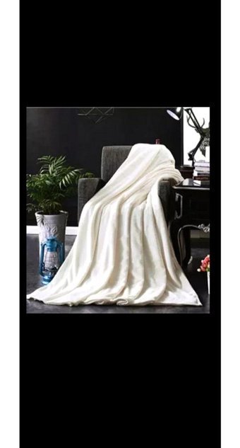 Genç Moda Peluş Süngersiz Düz Krem Tekli Koltuk Örtüsü 180x230 cm