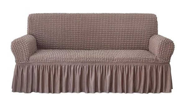 Uytm Polyester Bürümcük-Likralı Drapeli Süngerli Çizgili Giydirmeli Lacivert Tekli Koltuk Örtüsü 230x180 cm