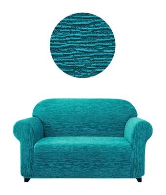 Bright Home Pamuklu - Polyester Likralı Jakarlı Süngersiz Armürlü Giydirmeli Lastikli Yeşil İkili Koltuk Örtüsü 120x170 cm
