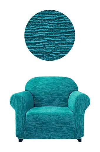 Bright Home Pamuklu - Polyester Likralı Jakarlı Süngersiz Armürlü Giydirmeli Lastikli Yeşil Tekli Koltuk Örtüsü 75x115 cm