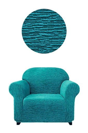 Bright Home Pamuklu - Polyester Likralı Jakarlı Süngersiz Armürlü Giydirmeli Lastikli Yeşil Tekli Koltuk Örtüsü 75x115 cm