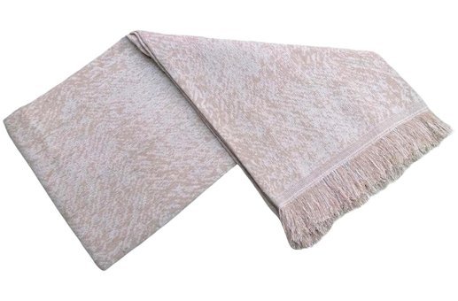 Mandaş Pamuklu Saçaklı Süngersiz Çizgili Bej Tekli Koltuk Örtüsü 170x350 cm