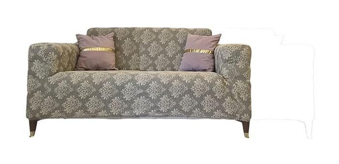 Güzelevim GZL-00000348 Polyester Süngersiz Damask Desenli Giydirmeli Lastikli Kahverengi İkili Koltuk Örtüsü 150x180 cm