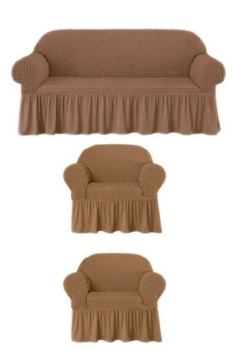 Furkanticaret Polyester Bürümcük Süngersiz Kapitone Giydirmeli Beyaz 3-3 -1 Koltuk Örtüsü 180x230 cm