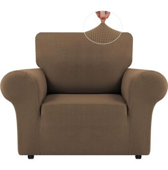 Bright Home Polyester Likralı Süngersiz Pitikare Desenli Giydirmeli Lastikli Kahverengi Tekli Koltuk Örtüsü 70x115 cm