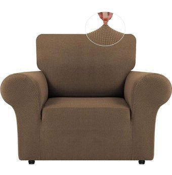 Bright Home Polyester Likralı Süngersiz Pitikare Desenli Giydirmeli Lastikli Kahverengi Tekli Koltuk Örtüsü 70x115 cm