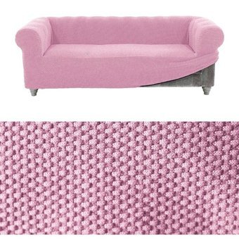 Faiend Chester Polyester Süngersiz Düz Giydirmeli Lastikli Mavi Üçlü Koltuk Örtüsü 230x180 cm