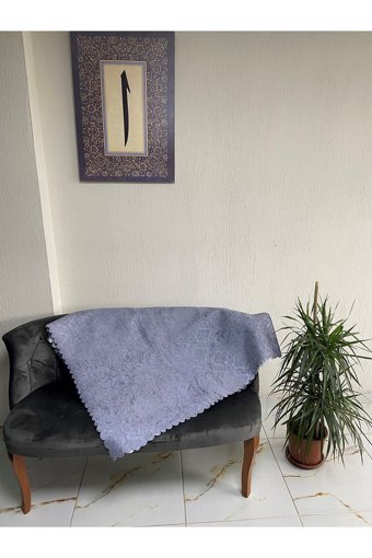 Nur Home Tekstil Polyester Süngerli Çizgili Gri Tekli Koltuk Örtüsü 170x210 cm