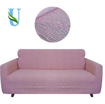 Uy Style Tekstil Likralı Jakarlı Süngerli Geometrik Desenli Giydirmeli Pembe Tekli Koltuk Örtüsü 180x230 cm