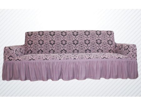 Altınkoza Pamuklu - Polyester Jakarlı Süngersiz Damask Desenli Giydirmeli Lastikli Gül Kurusu Tekli Koltuk Örtüsü 84x203 cm