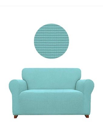 Akbu Polyester Likralı Süngersiz Pitikare Desenli Giydirmeli Lastikli Turkuaz Tekli Koltuk Örtüsü 140x180 cm