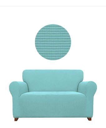 Akbu Polyester Likralı Süngersiz Pitikare Desenli Giydirmeli Lastikli Turkuaz Tekli Koltuk Örtüsü 140x180 cm