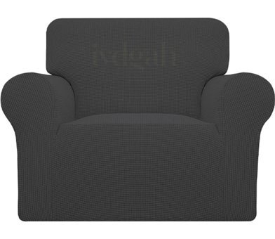 Iydgah Polyester Süngersiz Geometrik Desenli Giydirmeli Krem Tekli Koltuk Örtüsü 110x120 cm