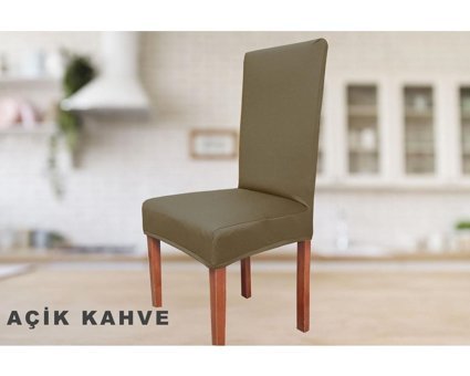 Abeltrade Polyester Likralı Süngersiz Düz Giydirmeli Lastikli Kahverengi Tekli Koltuk Örtüsü 35x100 cm