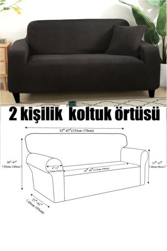 Uzhanem Pamuklu - Polyester Bürümcük-Likralı Süngerli Petek Desenli Giydirmeli Siyah Tekli Koltuk Örtüsü 160x180 cm
