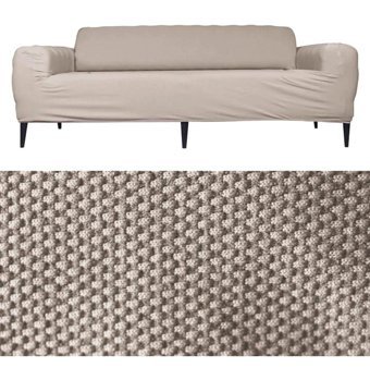 Tuchmall Polyester Likralı Süngerli Petek Desenli Giydirmeli Bej Tekli Koltuk Örtüsü 180x240 cm